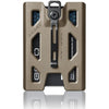 GOVO T4 Badge Holder/Wallet - Durable Polycarbonate ID/Credit Holder with Metal Clip and 4 Cards Slot (Holds 1to 4 Cards) Black - Tan