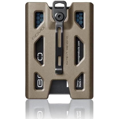 GOVO T4 Badge Holder/Wallet - Durable Polycarbonate ID/Credit Holder with Metal Clip and 4 Cards Slot (Holds 1to 4 Cards) Black