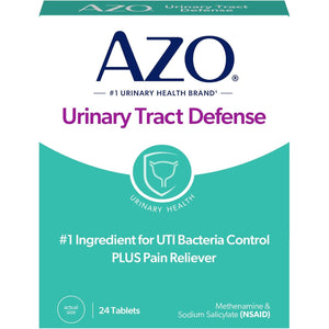 AZO Urinary Tract Defense Antibacterial Protection, FSA/HSA Eligible, Helps Control a UTI Until You Can See a Doctor, from The No. 1 Most Trusted Urinary Health Brand, 24 Count (Pack of 1)