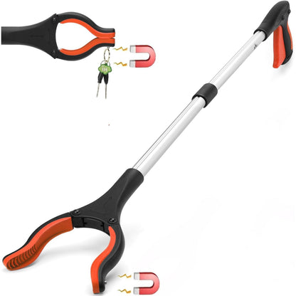 2025 Upgraded Reacher Grabber Pickup Tool, 32" Long Grabber Reacher Tool with Magnetic Tip, Trash Picker for Elderly Grab It Reaching Tool, Garbage Picker Upper, Litter Pick Up Grab Claw Grabber Stick