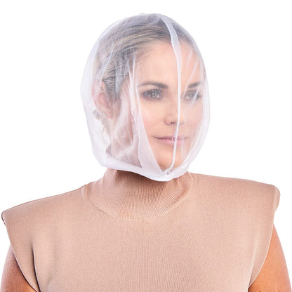 Betty Dain Makeup Protector Hood, Protects Hair and Make Up While Getting Dressed, Nylon Chiffon, Light and Airy, Triple Protection, Zipper closure, Machine Washable, Beige