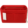 Purse Organizer Insert, Felt Purse Organizer with Zipper and Sewn Bottom Insert, Fit Speedy Neverfull Graceful,6 Sizes - Red