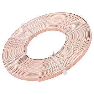 BENECREAT 5mm Wide Aluminum Craft Wire - 18 Gauge, 32 Feet (Copper Color) - Flat Jewelry Wire for Bezel Making, Sculpting, Armature, DIY Earrings & Rings