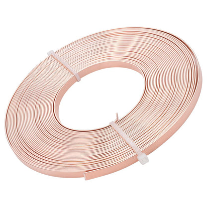 BENECREAT 5mm Wide Aluminum Craft Wire - 18 Gauge, 32 Feet (Copper Color) - Flat Jewelry Wire for Bezel Making, Sculpting, Armature, DIY Earrings & Rings