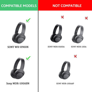 Krone Kalpasmos Replacement Earpads for Sony WH-H900N h.Ear on 2 & Sony MDR-100ABN Headphones, Sony Headphone Cushions Compatible with Sony 900N, Sony WH H900N earpads with Soft Foam Leather(Grey)