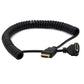 Right AngleHDMI Coiled Cable,90° Down Angle HDMI Male to HDMI Male Spring Spiral Cable Support 3D 1080P YOUCHENG for Camera, Monitor