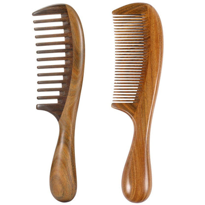 Louise Maelys Hair Comb Wooden Wide Tooth Combs for Curly Hair Detangling Sandalwood