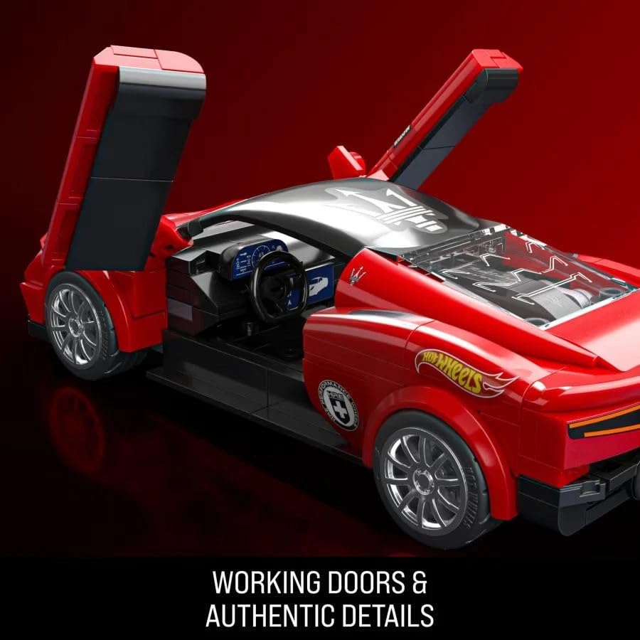 Buy now Hot Wheels 1/32 Maserati MC20 Building Kit, 250 Pieces, Includes 1/64 Mini Car, Hot Wheels Mattel Brick Shop at indiglob india