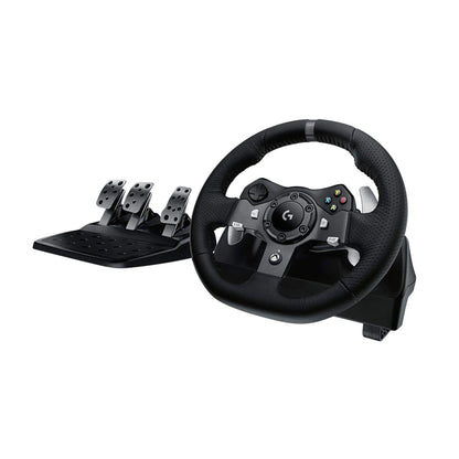 Buy now Logitech Driving Force G920 Steering Wheel and Pedals, 941-000123 (Steering Wheel and Pedals f/PC and Xbox One) (Renewed) at indiglob india