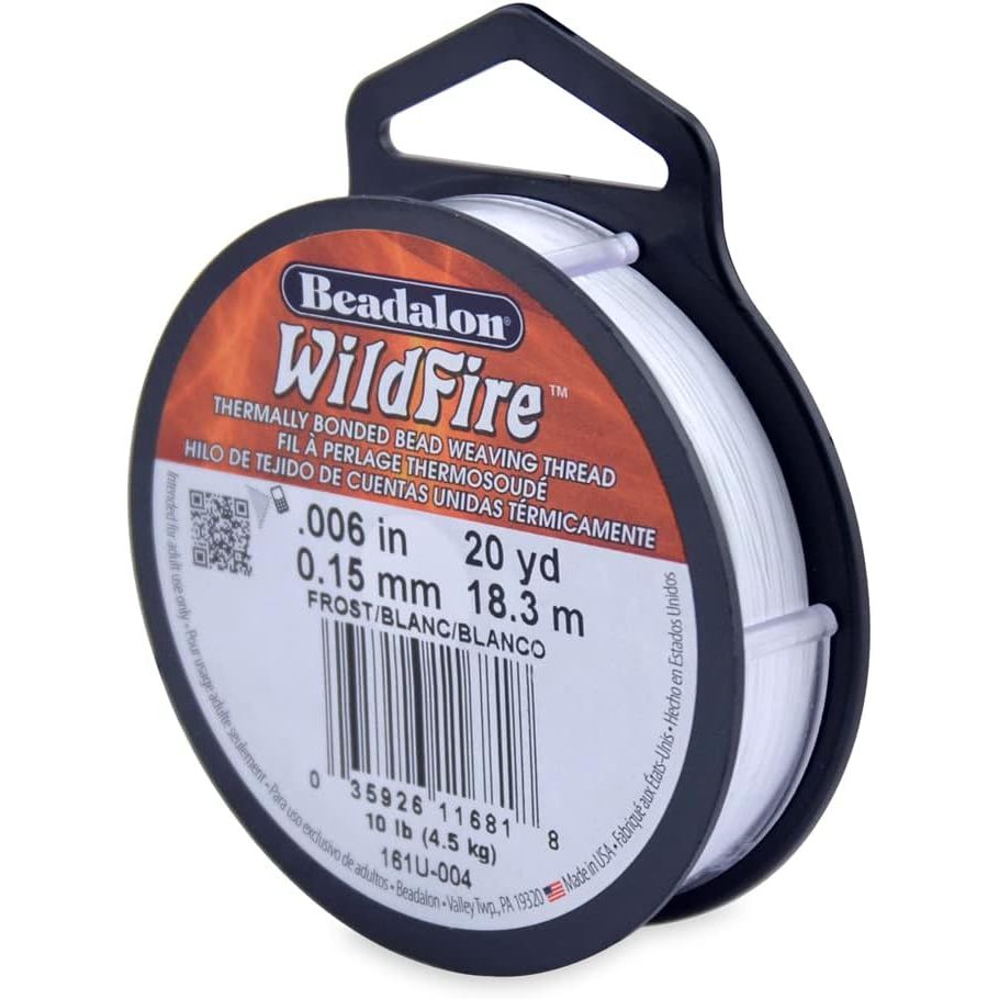 Beadalon Wildfire, 0.006 in, 0.15 mm, Break Strength 10 lb / 4.5 kg, Frost, 20 yd / 18 m