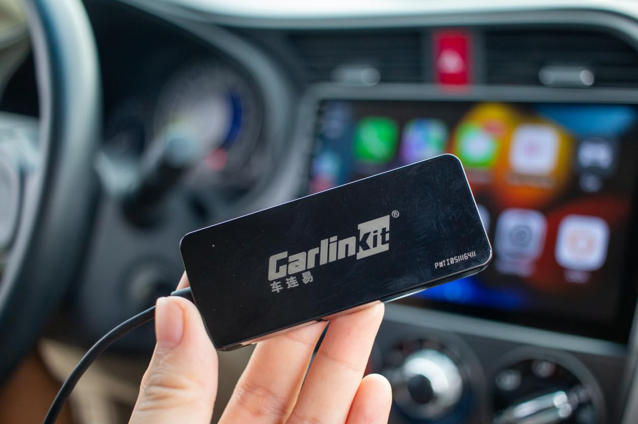 Buy now CarlinKit Wired CarPlay Dongle Android Auto for Car Radio with Android System Version 4.4.2 and Above, Install The AutoKit App in The Car System, Dongle Connect The Car's AutoKit App to get CarPlay at indiglob india