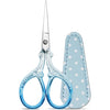 Sewing scissors sharp scissors Embroidery Scissors Crafting Threading Scissors with Leather Scissors Cover for Needlework Craft Art Work Manual Sewing Handicraft DIY Tool Black Flower - Silver Blue