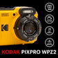 KODAK PIXPRO WPZ2 Rugged Waterproof Shockproof Dustproof WiFi Digital Camera 16MP 4X Optical Zoom 1080P Full HD Video Vlogging Camera 2.7" LCD (Yellow)