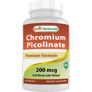 Best Naturals Chromium Picolinate Tablet, 200 mcg, 240 Count