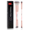 Makeup Brushes Dual-ended Foundation Brush - START MAKERS 2-in-1 Concealer Brush Face Eyebrow Eyeshadow Brush for Liquid, Powder, Buffing, Blending, Contouring Foundation Make Up Brushes(2Pcs) - Pink