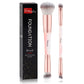 Makeup Brushes Dual-ended Foundation Brush - START MAKERS 2-in-1 Concealer Brush Face Eyebrow Eyeshadow Brush for Liquid, Powder, Buffing, Blending, Contouring Foundation Make Up Brushes(2Pcs)