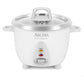 AROMA® Select Stainless® Rice Cooker, 3-Cup (Uncooked) / 6-Cup (Cooked), Stainless Steel Inner Pot, Small Rice Cooker, Auto Keep Warm, 1.2 Qt, White, ARC-753SG