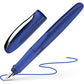 Schneider Ray Fountain Pen M (Medium), Refillable, Onyx Barrel, Royal Blue Erasable Ink Cartridge, Pack of 1 Pen (168207)