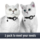 2 Pack Airtag Cat Collars, Reflective Cat Collar with Silicone Airtag Holder and Bell, Breakaway Cat Collars with Round Safety Buckle for Boy and Girl Cats, Adjustable for 7.5-12.5", Black
