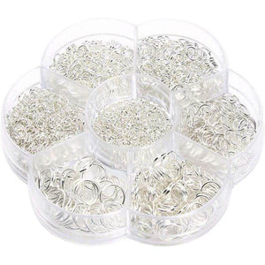 1 Box(1450PCS) Assorted Sizes Metal Closed Open Jump Rings Connecters for Necklace Bracelet DIY Jewelry Making Findings Kits(3mm 4mm 5mm 6mm 7mm 8mm 10mm)(Silver) - My Store
