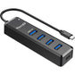 SmartQ H302S USB 3.0 Hub, 4-Port USB Expander with 2ft Long Cable, High-Speed Data Transfer, Compatible with Laptop, PC, Mac, Printer, External HDD