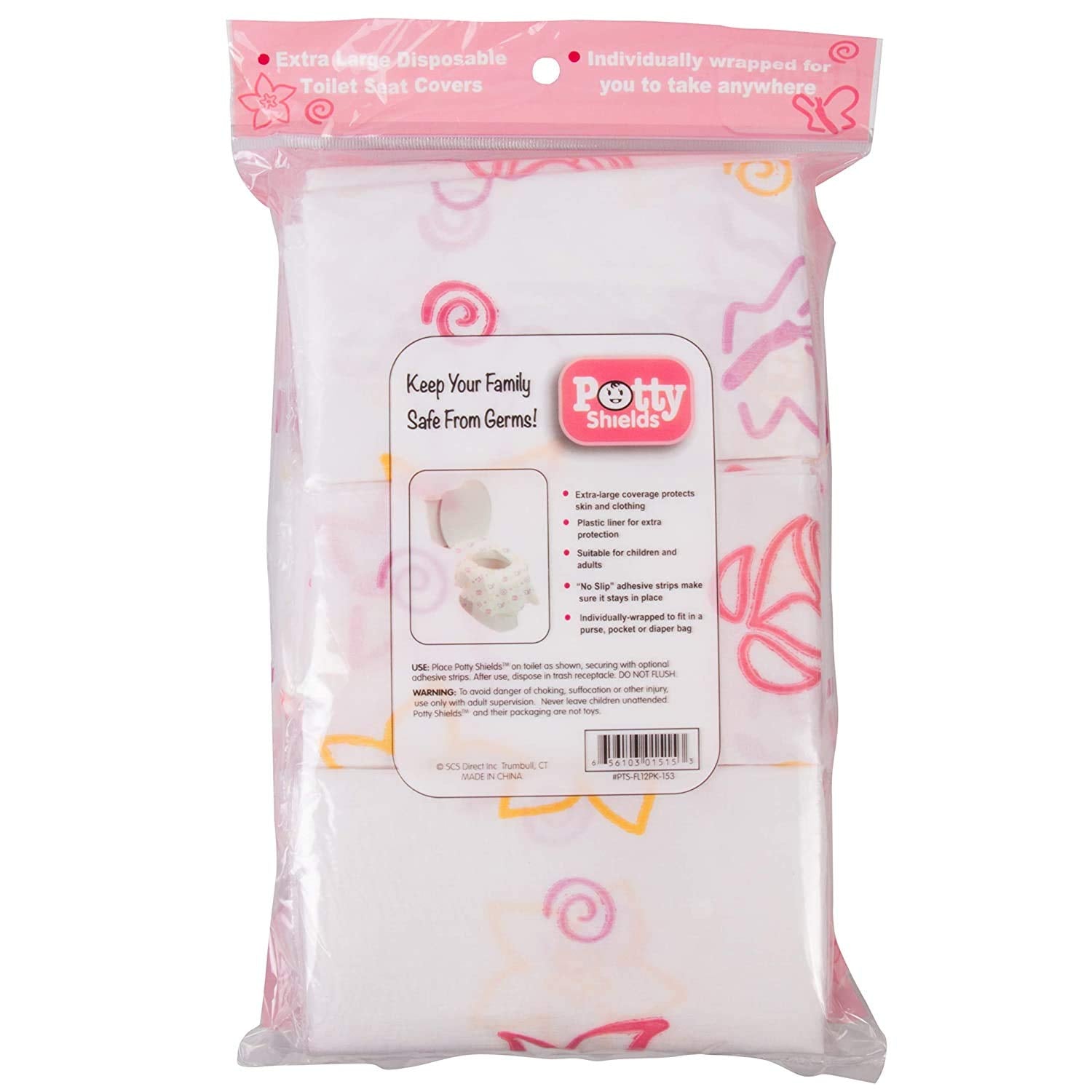 Buy now Toilet Seat Covers Disposable (12 Pack, Floral) - XL Waterproof Toilet Cover for Toddlers, Kids & Adults - Portable & Individually Wrapped for Travel, Potty Training & Public Restrooms at indiglob india