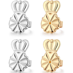 DELECOE Earring Lifters Hypoallergenic Earring Backs for Droopy Ears Adjustable 14K Gold Plated Secure Backs Repacements for Heavy Studs Droopy Earrings (Gold&Silver)