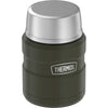 THERMOS Stainless King Vacuum-Insulated Food Jar with Spoon, 16 Ounce, Matte Stainless Steel - Army Green