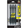 Pilot G2 Premium Gel Roller Pens, Fine Point 0.7 mm, Red Pens, Pack of 4 - Ideal for School, Journaling & Office Writing - Black