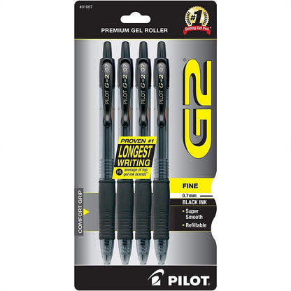 Pilot G2 Premium Gel Roller Pens, Fine Point 0.7 mm, Red Pens, Pack of 4 - Ideal for School, Journaling & Office Writing