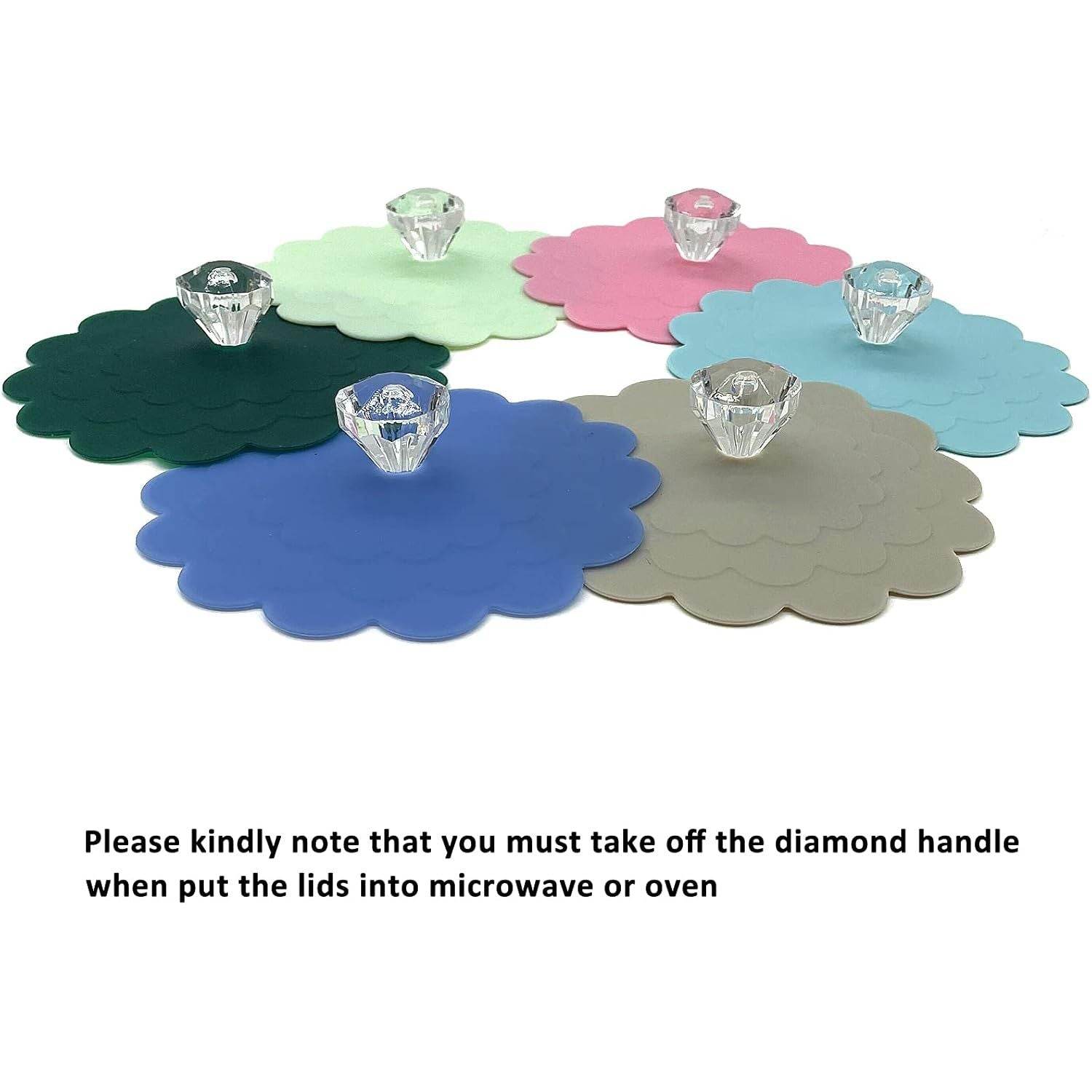 6PCS Silicone Cup Lids Mug Cover, Anti-dust Coffee Cup Mug Covers Airtight Seal Lid Cap,Drink Cup Cover for Hot and Cold Beverages - My Store