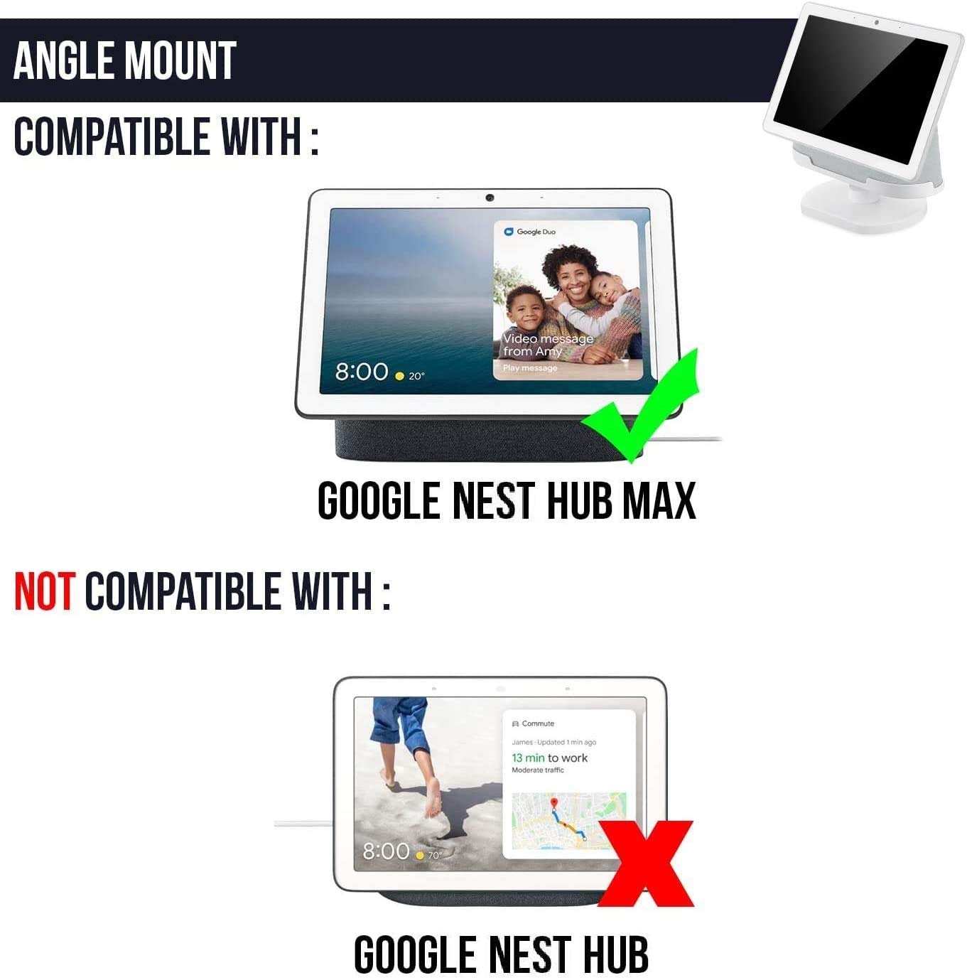 Buy now Wasserstein Adjustable Stand for Google Nest Hub Max (Chalk) at indiglob india