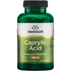 Swanson Caprylic Acid 600 Milligrams 60 Sgels