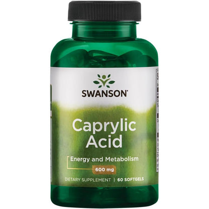 Swanson Caprylic Acid 600 Milligrams 60 Sgels