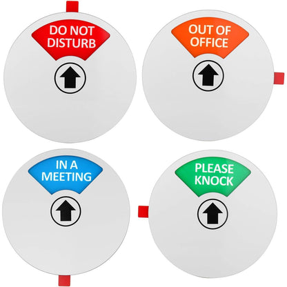 Kichwit Privacy Sign for Office Door, Do Not Disturb, Out of Office, Please Knock, In a Meeting, Conference Sign for Offices, 5 Inch, Black