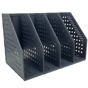 Buy now Sutekus Collapsible File Holder Desk Organizer File Folder Holder Organizer for Desk Office Home Organization, 4 Compartments (Black) at indiglob india