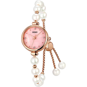 Tonnier Watches Women Analog Quartz Watch Mosaic with Diamonds Bracelet Dress Watch for Female Waterproof Wristwatch with Rose Gold Bracelet