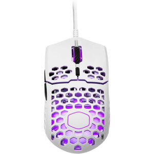 Cooler Master MM711 60G Glossy White Gaming Mouse with Lightweight Honeycomb Shell, Ultraweave Cable, 16000 DPI Optical Sensor and RGB Accents