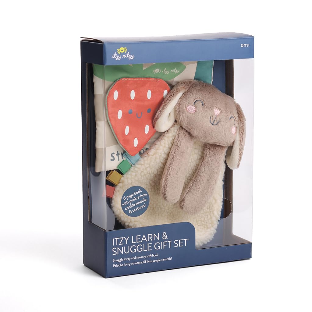 Buy now Itzy Ritzy Bunny Lovey & Crinkle Book Gift Set - Learn & Snuggle Gift Set Includes Soft Sherpa Bunny Lovey & Soft Book with Flap, Textures & Crinkle Sounds (Bunny) at indiglob india