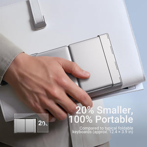 iClever Foldable Bluetooth Keyboard, Ultra-Slim Metal Keyboard with USB-C Charging, Tri-Folding Design for Laptop, iPad, iPhone, Tablet - Sync 3 Devices, Portable & Space-Saving