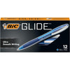 BIC Glide Blue Retractable Ballpoint Pens, Medium Point (1.0mm), 12-Count Pack, Ultra Smooth Writing Blue Pens - Blue