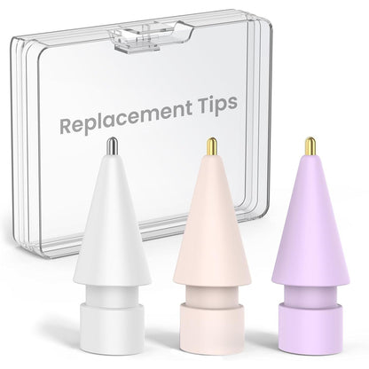 Delidigi 5 Pack Replacement Tips Compatible with Apple Pencil Pro/2nd Generation/1st Gen/USB C, Wear-Resistant iPencil Nibs Accessories Fine Point Precise Control Pen Like Tips