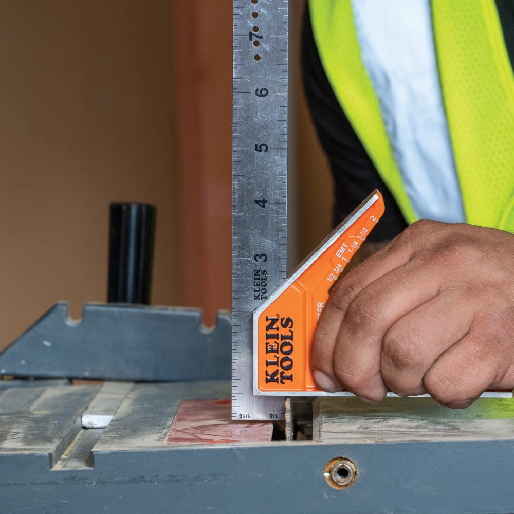 Buy now Klein Tools 935CSEL Combination Square Ruler for Electricians and Carpenters, Stainless Steel Double Sided Ruler, Bubble Level, Magnetic at indiglob india