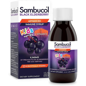 Sambucol Black Elderberry Syrup for Kids - Elderberry Extract Kids, Kids Elderberry Syrup, Black Elderberry for Kids, Kids Immune Support - 4 Fl Oz