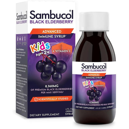 Sambucol Black Elderberry Syrup for Kids - Elderberry Extract Kids, Kids Elderberry Syrup, Black Elderberry for Kids, Kids Immune Support - 4 Fl Oz
