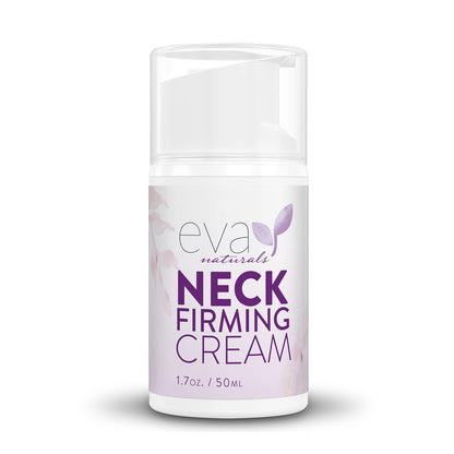 Eva Naturals Neck Firming Cream for Women - Neck Cream for Firming, Tightening, Lifting Sagging Skin, Anti Aging Moisturizer with Retinol, Collagen, Hyaluronic Acid, Peptides & Vitamin C — 1.7 Fl Oz