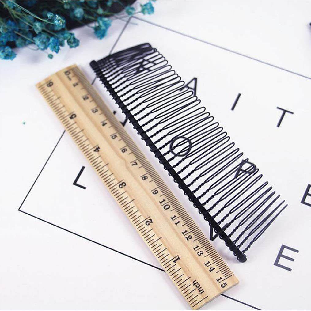 10 PCS Long Metal Wire Hair Clips for Bridal Wedding Party - 40 Teeth/15cm Twist Barrettes Pins Veil Combs Bulk for Women Girls (Black) - My Store
