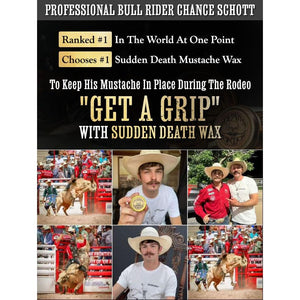 Mustache Wax Strong Hold Grooming For Men | Sudden Death Moustache & Beard Wax 1oz Tin | Perfect For Handlebar Mustaches By Death Grip | No Heat Source Required