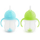 Buy now Munchkin Any Angle Sippy Cup for Toddlers, Spill Proof Weighted Straw Cup with Transition Handles for Babies 6 Months and Up, 7 Ounce, Blue Blue Green 2 Count at indiglob india