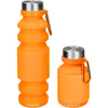 Nefeeko Collapsible Water Bottle, Reuseable BPA Free Silicone Foldable Water Bottles for Travel Gym Camping Hiking, Portable Leak Proof Sports Water Bottle with Carabiner - Orange-18oz